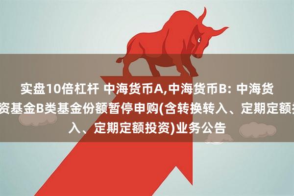 实盘10倍杠杆 中海货币A,中海货币B: 中海货币市场证券投资基金B类基金份额暂停申购(含转换转入、定期定额投资)业务公告