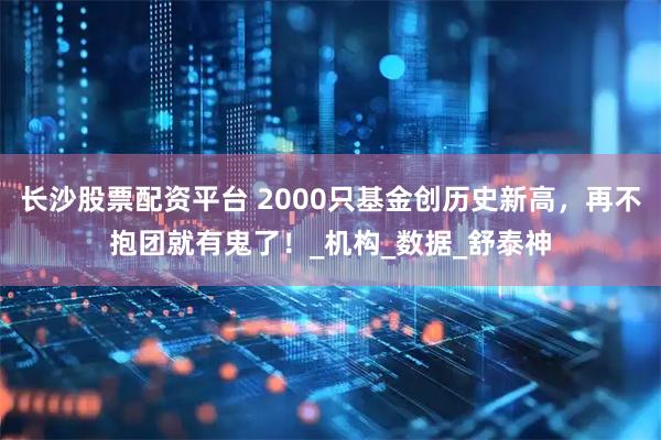 长沙股票配资平台 2000只基金创历史新高，再不抱团就有鬼了！_机构_数据_舒泰神